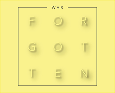 graphic layout, modern typeface, war forgotten
